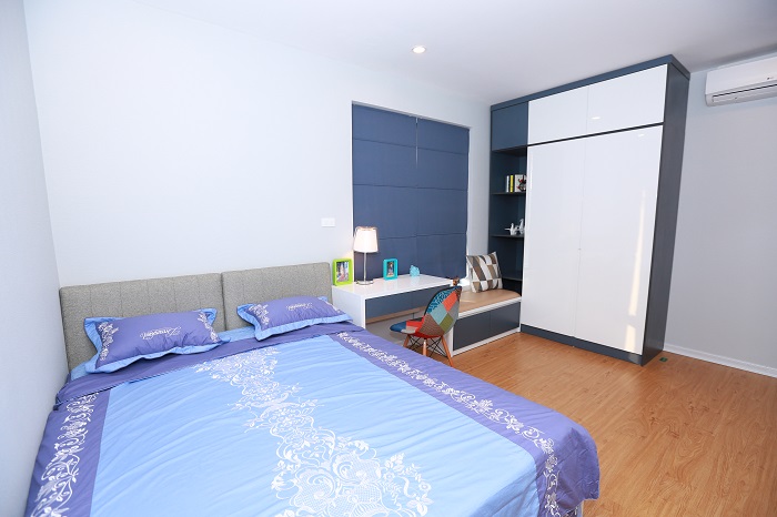 phòng ngủ tại căn hộ chung cư goldsilk complex với kiến trúc hiện đại sẽ mang lại cho chủ nhân những giấc ngủ tuyệt vời