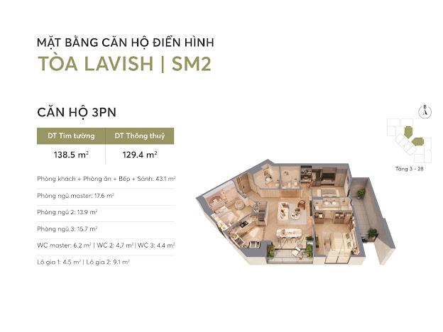 căn hộ 3PN dự án greenera southmark