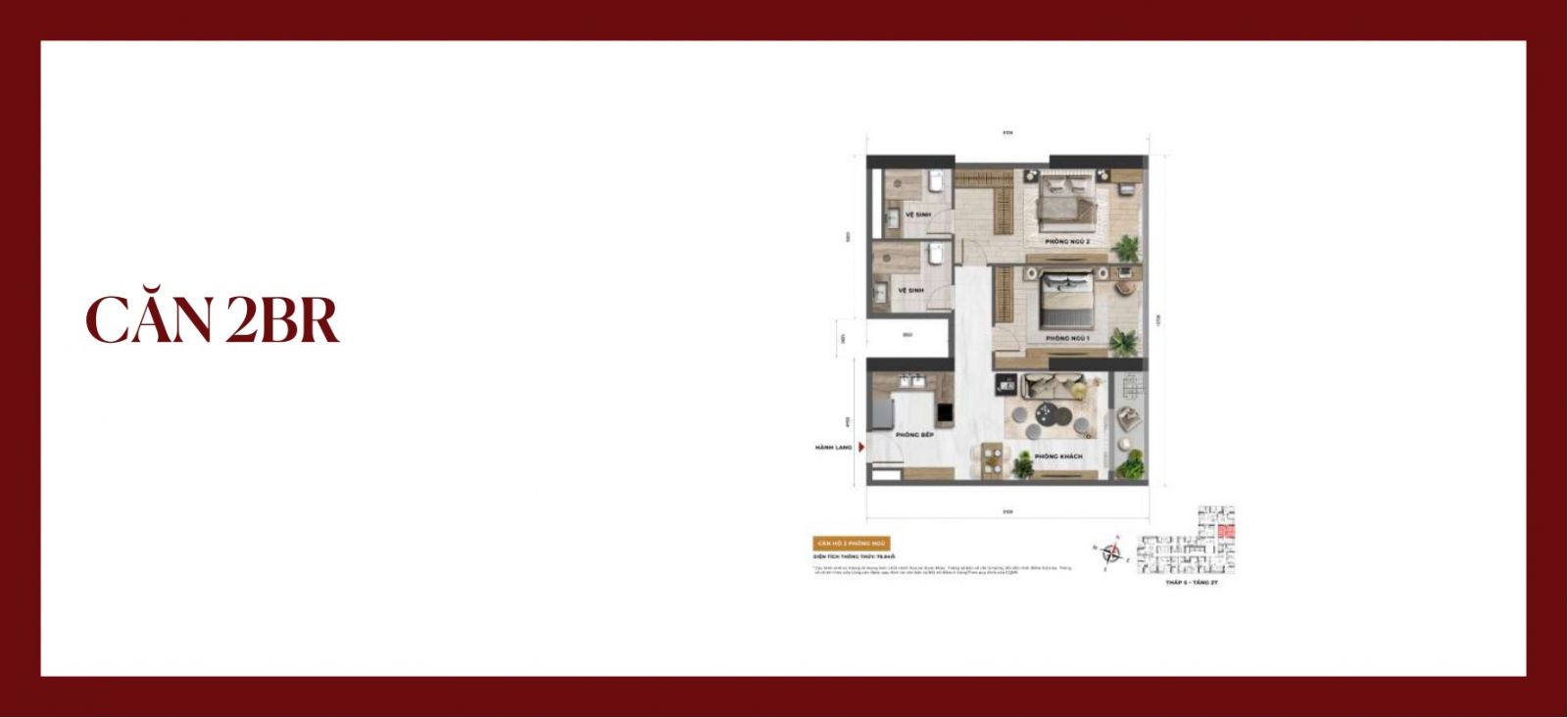 căn hộ 2PN ở sun cầu giấy