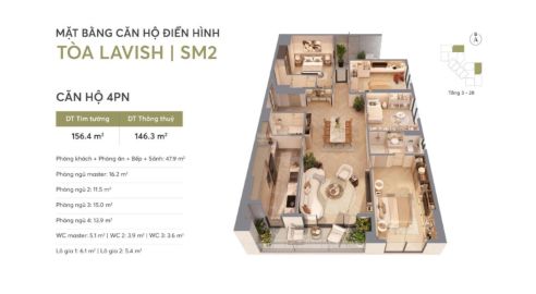 căn hộ 4pn dự án greenera southmark