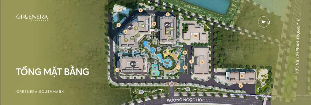 mặt bằng của dự án Greenera Southmark
