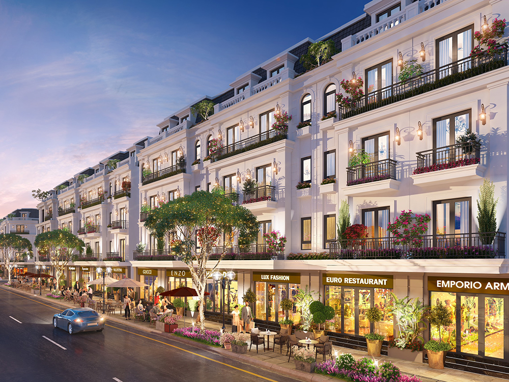 Shophouse Eurowindow Twin Parks thiết kế 5 tầng kinh doanh sầm uất Gia Lâm