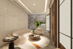 Hệ thống chiếu sáng âm trần nghệ thuật bên trong căn hộ mẫu The Vista Văn La.