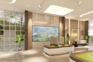 Chi tiết hệ cửa kính kịch trần giúp căn hộ mẫu The Vista Văn La đón trọn khí tươi.