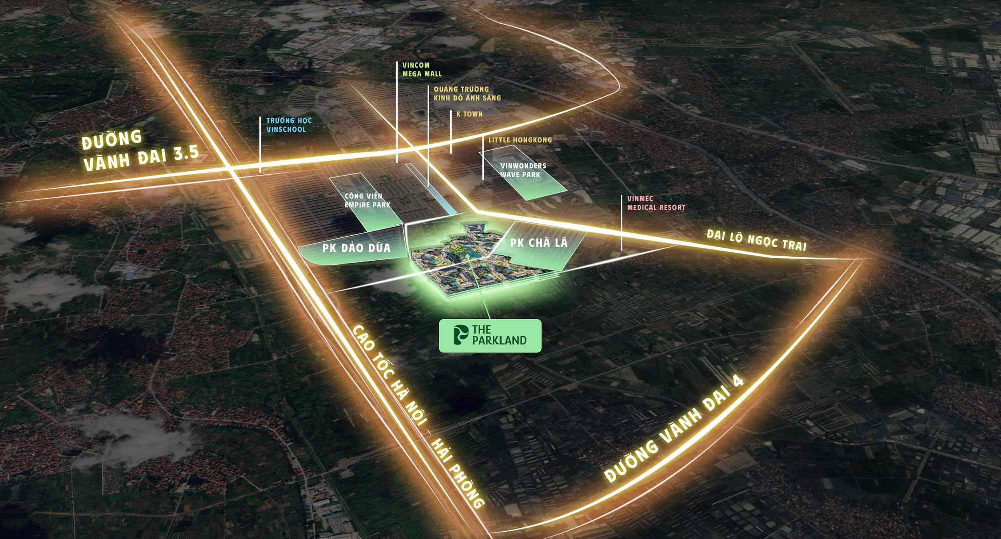 The Parkland sở hữu vị trí đắc địa kết nối trực tiếp với nhiều tuyến giao thông huyết mạch