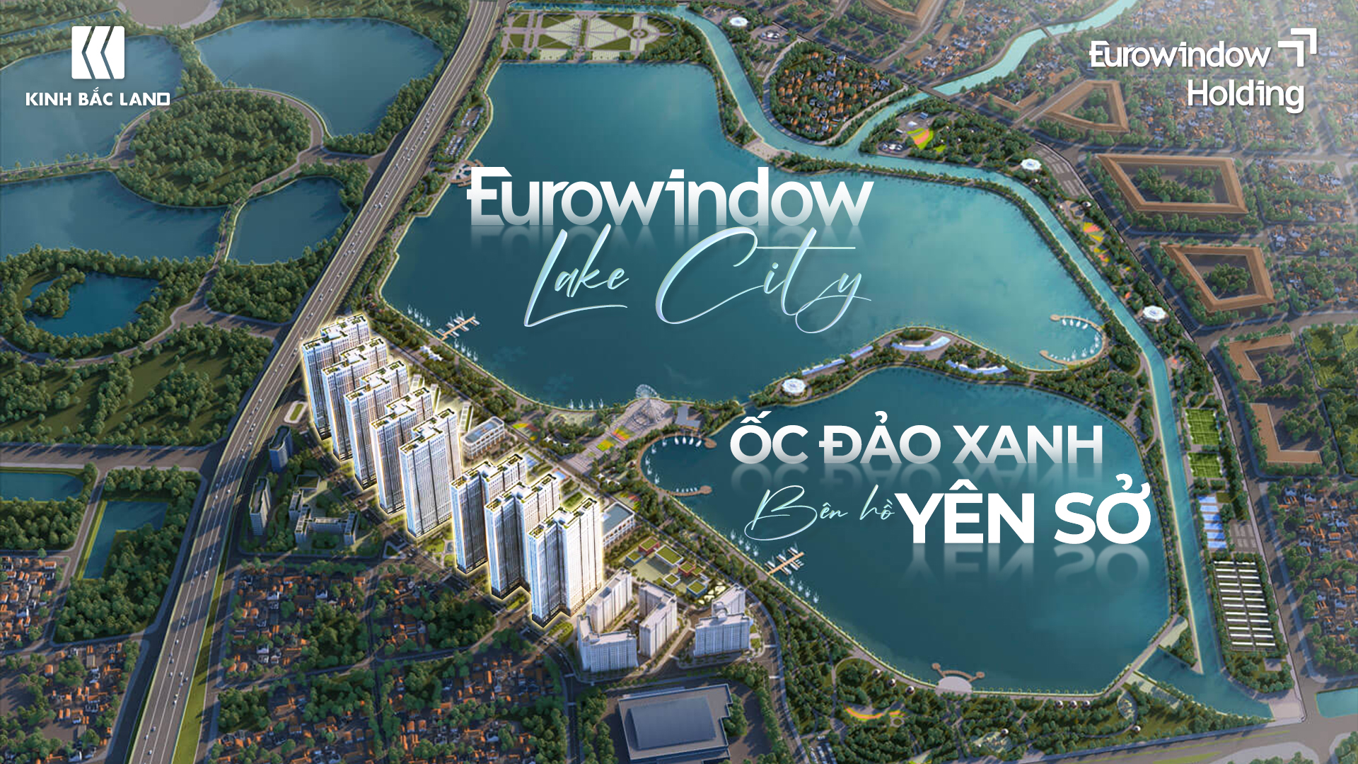 Không gian tiện ích nội khu Eurowindow Lake City Hoàng Mai với hồ điều hòa, công viên và khu vui chơi dành cho cư dân.